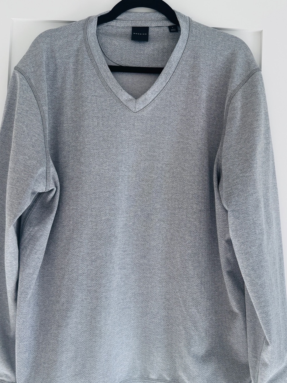 Dunning Golf V-Neck Men's Sweater - Light Gray size Large New